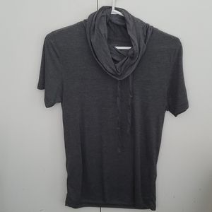 Long T-shirt with loose turtle neck